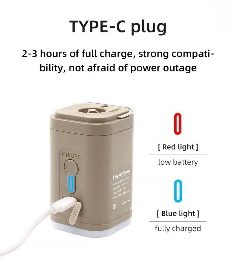 Насос туристический аккумуляторный с фонариком и набором насадок Койот (27617557) - фото 7 Насос туристический аккумуляторный с фонариком и набором насадок Койот (27617557) - фото 7