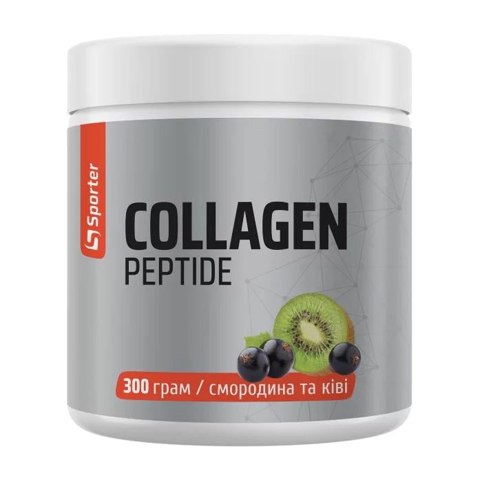 Коллаген пептиды питьевой говяжий с витамином C Sporter Collagen Peptide 300 г Смородина и киви