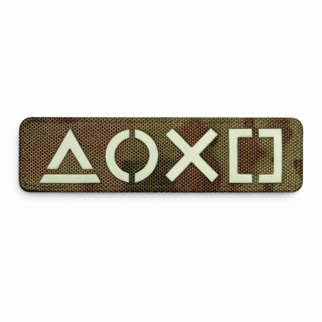 Шеврон на липучці Laser Cut playstation 12х3 см Мультикам/Люмінісцентній Шеврон на липучці Laser Cut playstation 12х3 см Мультикам/Люмінісцентній