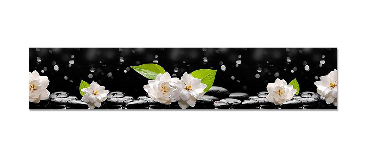 Наліпка вінілова 3D Zatarga Білі квіти на камінні 600х3000 мм (1274514229)
