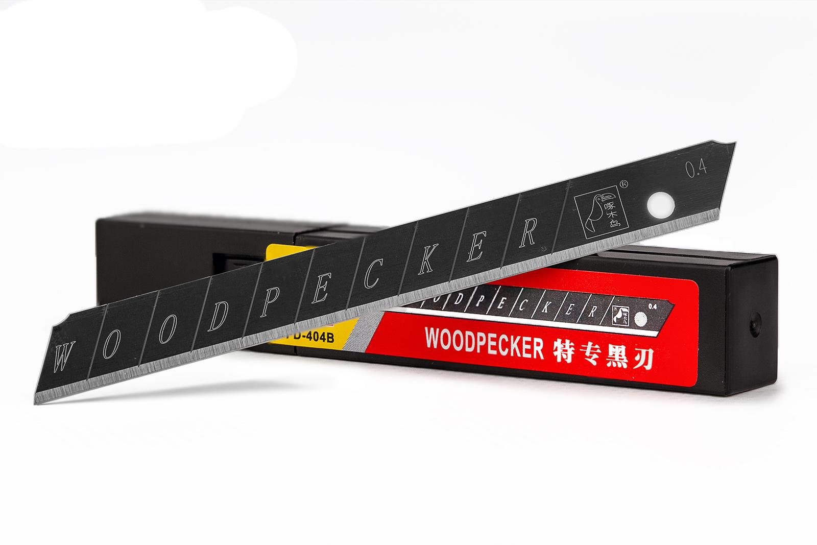 Леза для ножа Woodpecker 9 мм 10 шт. Чорний (FD-404B)