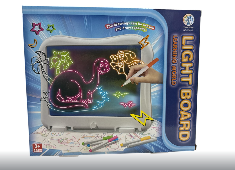 Дошка для малювання YM 13 підсвічування/6 трафаретів/6 маркерів