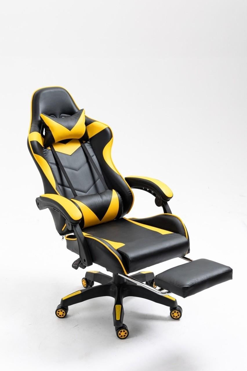 Кресло геймерское Bonro B810 Vecotti GT с подставкой для ног до 120 кг Желтый/Черный (8709094)