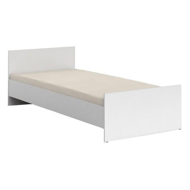 Кровать классическая односпальная в спальню Gerbor Непо из ДСП 90х200 см Белый