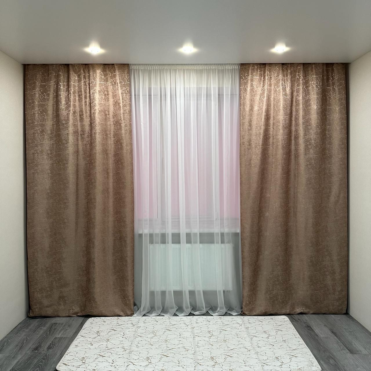 Штори Лорен жаккардові 1,5х2,7 м 2 шт. Пудровий