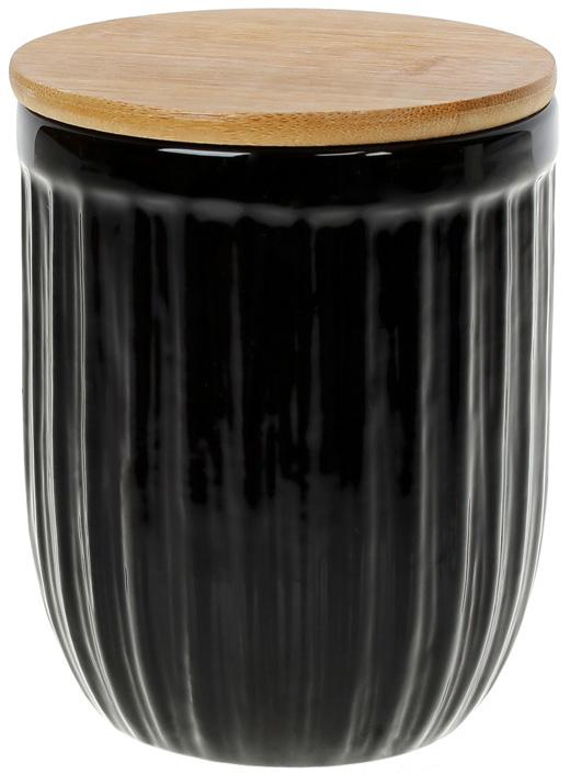 Банка керамическая Corrugation Black Style 700 мл с бамбуковой крышкой (BD-304-933)