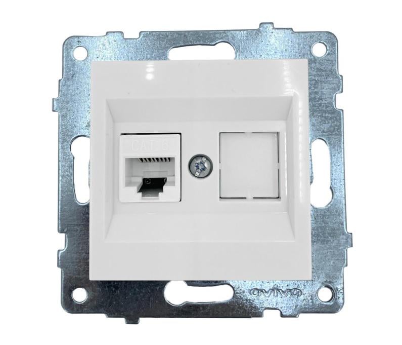 Механизм розетки компьютерной Ovivo Electric Grano CAT6 Белый
