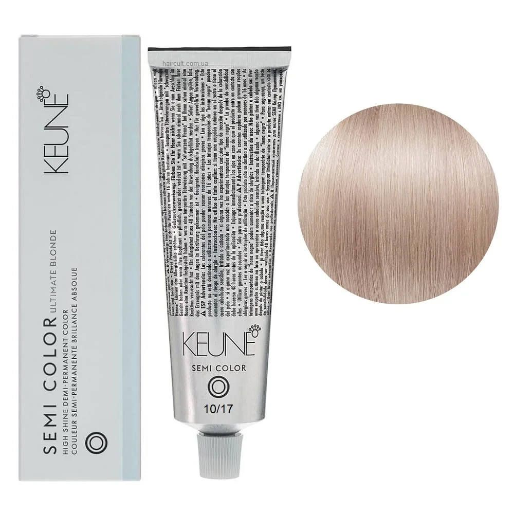 Краска тонирующая безаммиачная для волос Keune Semi Color 10.17 Lightest Blonde 60 мл