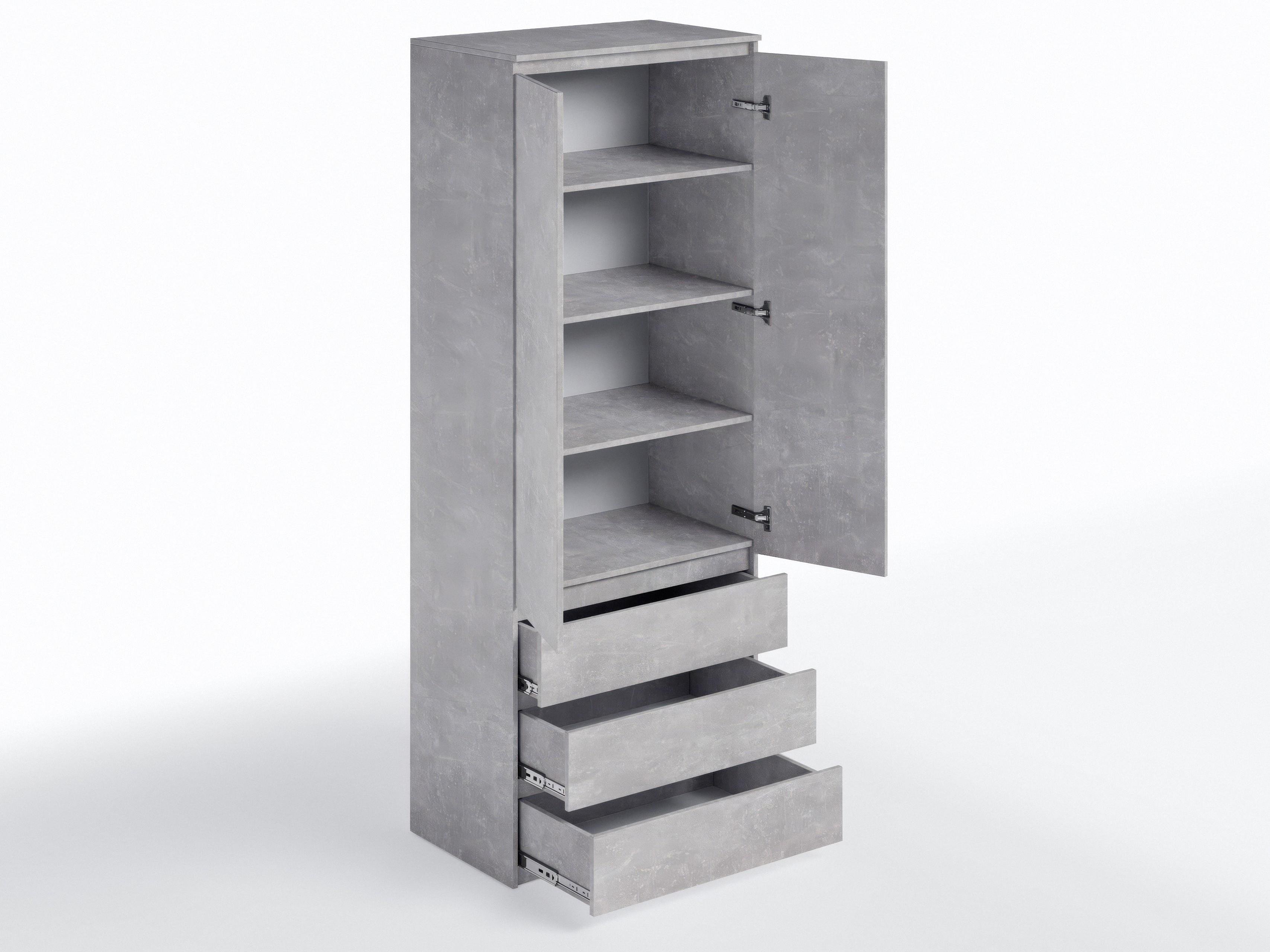 Шкаф с полками и ящиками T-210 803х502х2117 мм Бетон - фото 2