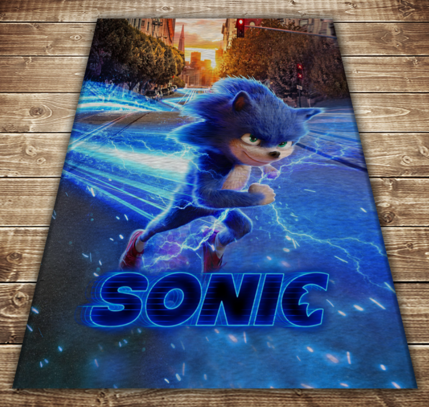 Плед с 3D принтом Соник и дорога 150x200 см (epi_0008)