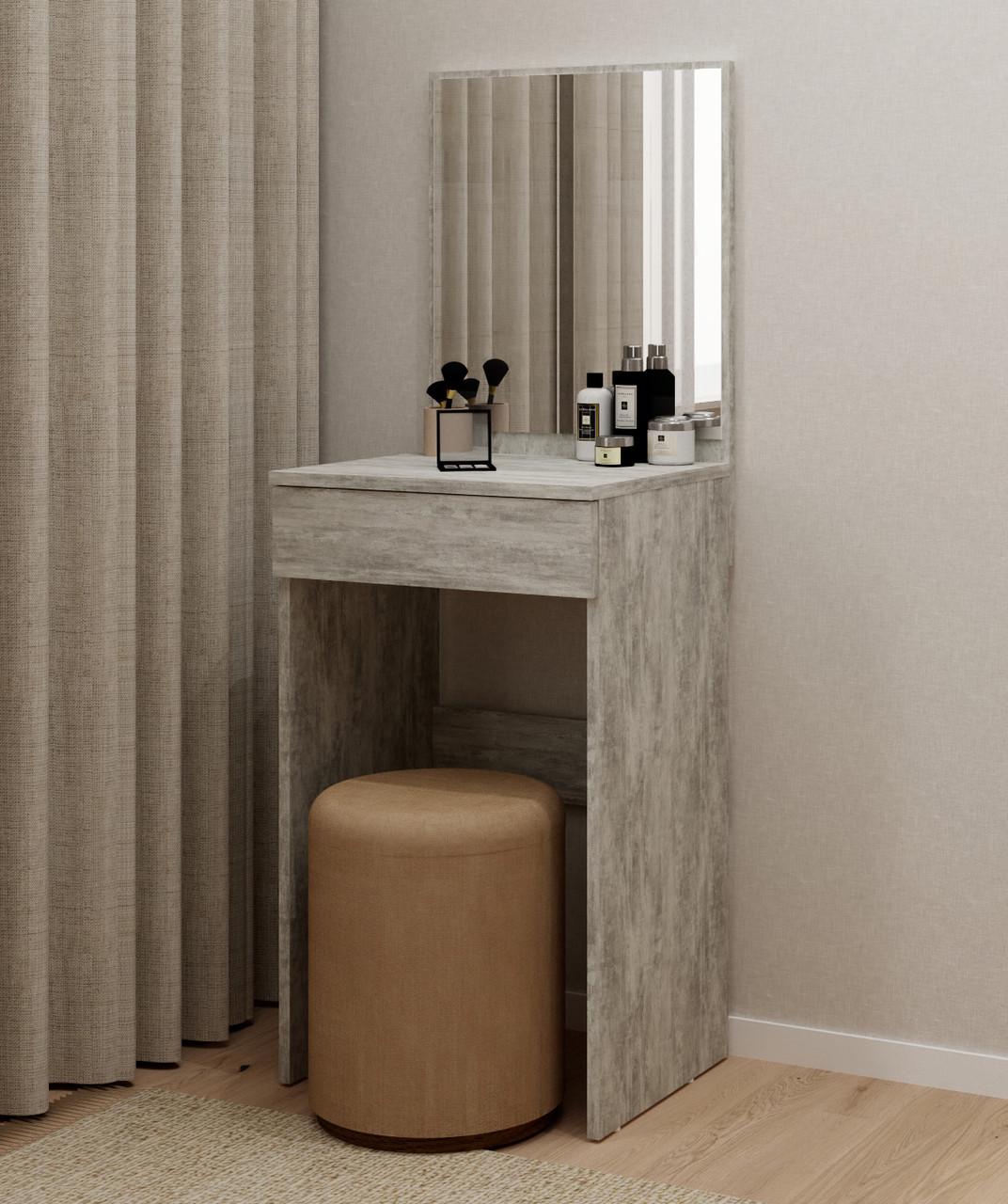 Туалетний столик ТС-4 із дзеркалом та висувним ящиком ДСП Бетон (28918313) - фото 1