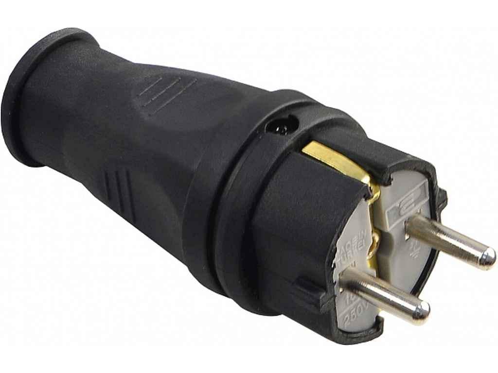 Вилка АСКО каучуковая стандартная 2Р+PE 16А IP44 (1031848)
