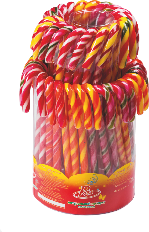 Леденцы Roks Посох цилиндр 48 г 41 шт. 1,968 кг Разноцветный (800)