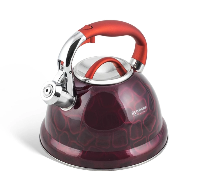 Чайник со свистком Edenberg EB-1910 из нержавеющей стали 3 л Красный (57-46-EB-1910-4) - фото 2 Чайник со свистком Edenberg EB-1910 из нержавеющей стали 3 л Красный (57-46-EB-1910-4) - фото 2
