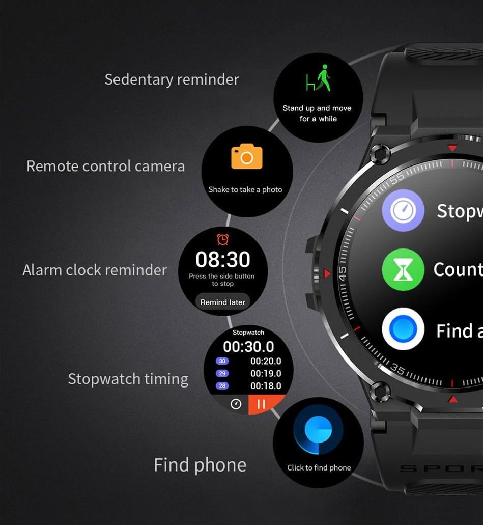 Смарт-годинник Lige HM09 тонометр/пульсиметр/кисень у крові/дзвінки Black (eb6bf877) - фото 9 Смарт-годинник Lige HM09 тонометр/пульсиметр/кисень у крові/дзвінки Black (eb6bf877) - фото 9