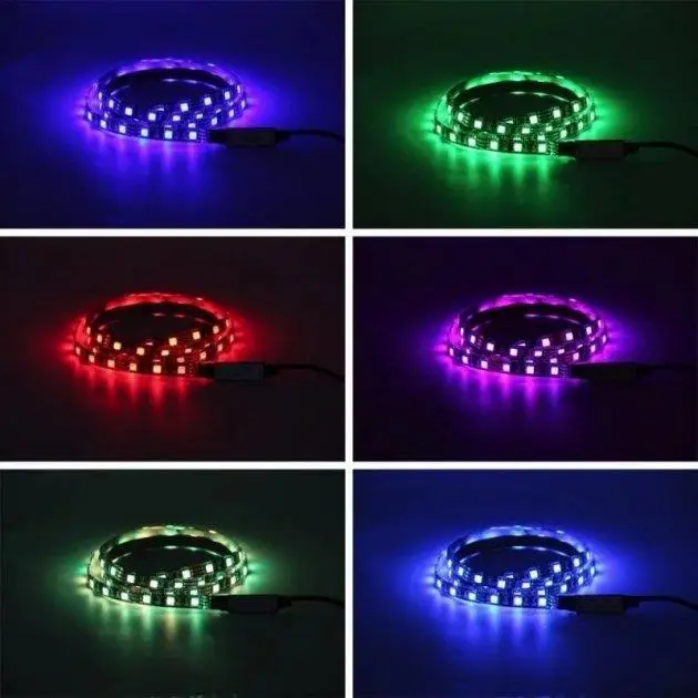 Стрічка світлодіодна LED RGB c bluetooth 5050 з пультом 7680 2 м (571589) - фото 3