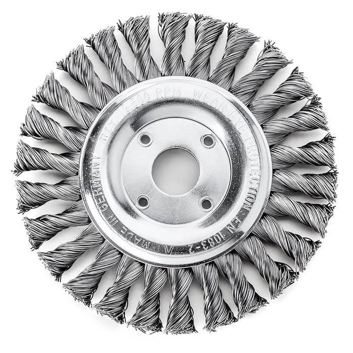 Щітка дискова LESSMANN 150х14,0х22,2 мм скручений джгутами сталевий дріт 0,8 мм 12500 об/хв 4743110P (13664)