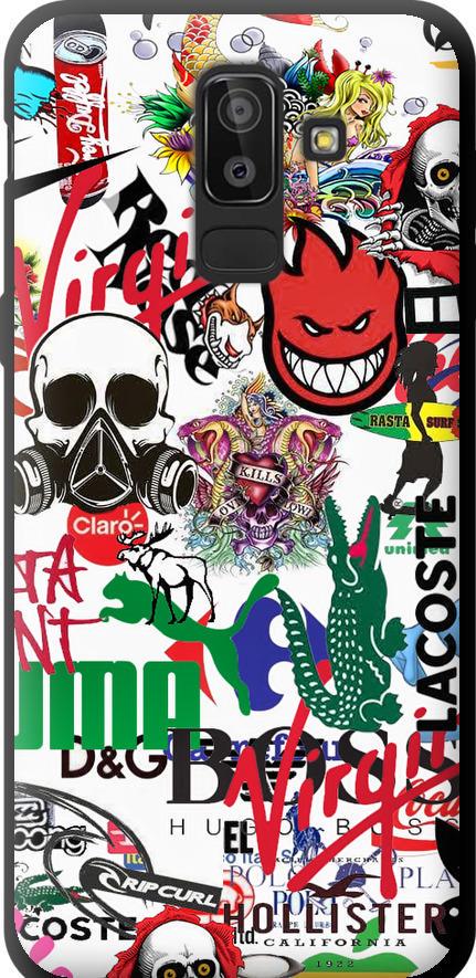 Чехол на Samsung Galaxy J8 2018 Many different logos (4022b-1511-42517)