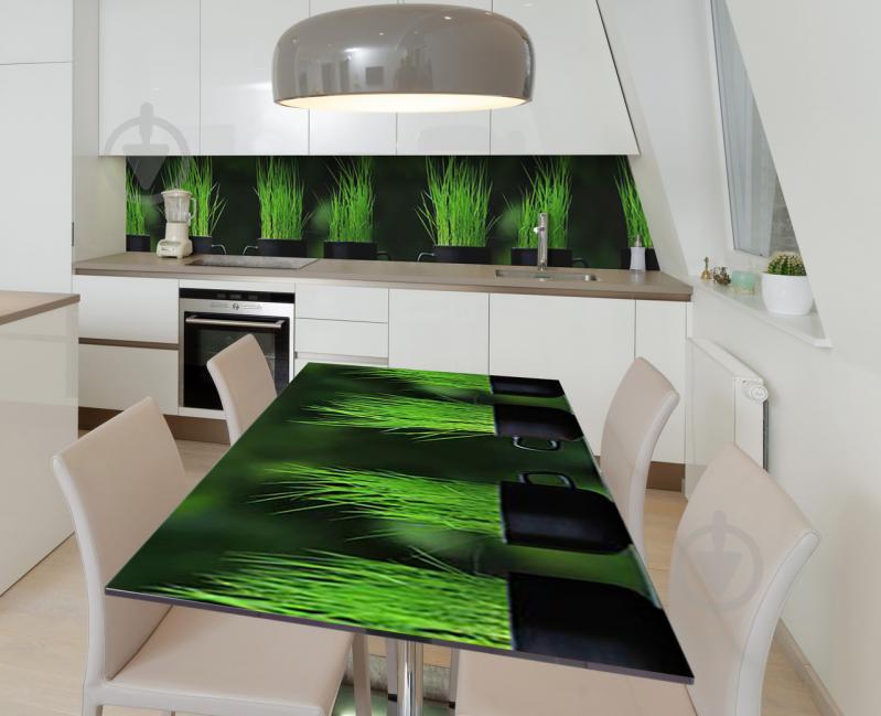 Наклейка 3Д виниловая на стол Zatarga «Проросщий овёс» 650х1200 мм для домов, квартир, столов, кофейн, кафе