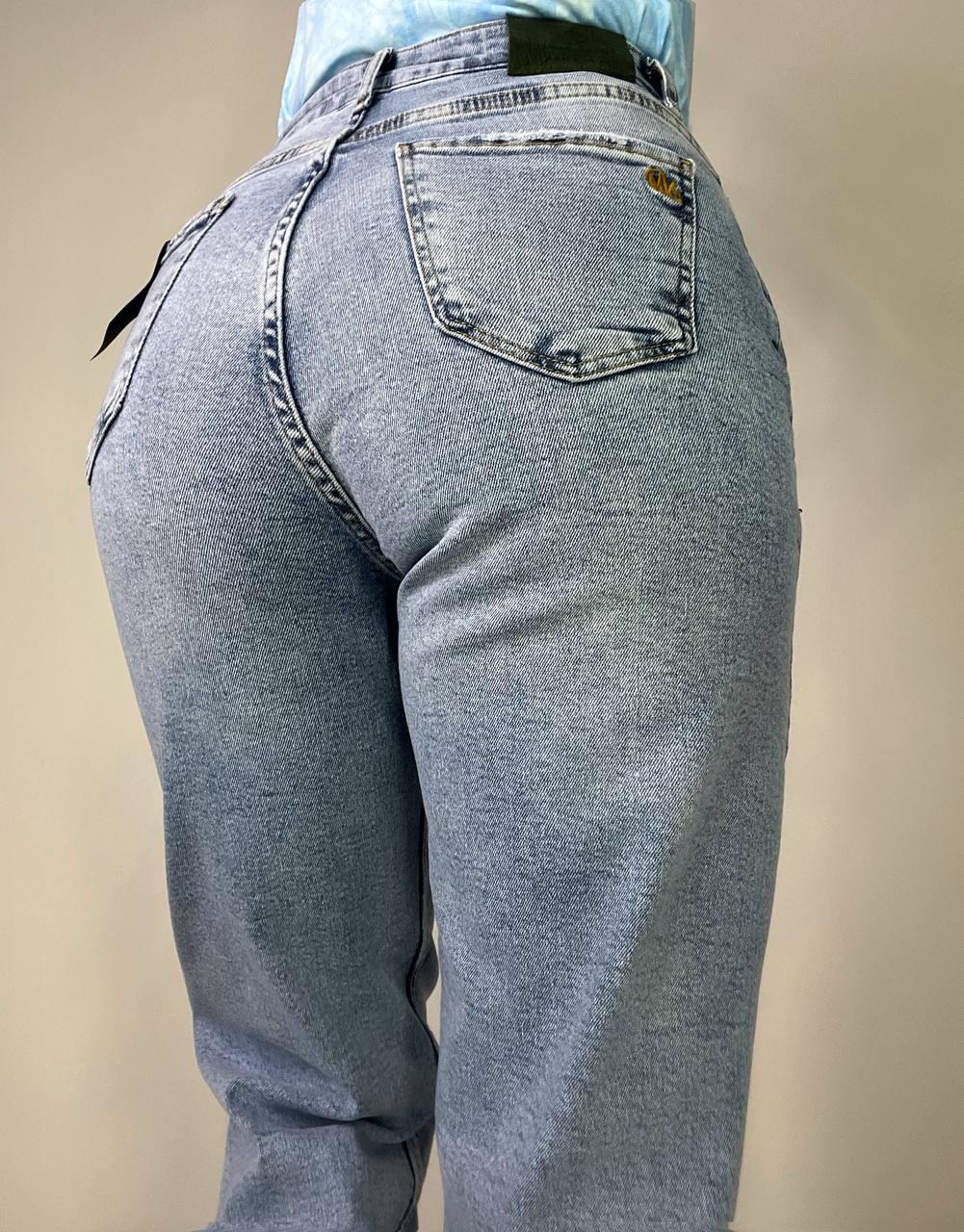 Джинси жіночі Mikaletta 3255 MOM RELAX comfort jeans висока посадка банани стрейчеві р. 29 Блакитний (3899) - фото 7