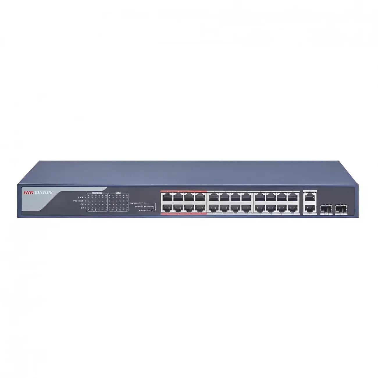Комутатор 24-портовий некерований Hikvision DS-3E0326P-E C PoE 8,8 Гбіт/с Сірий (82d1639e)
