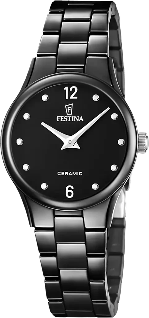 Наручний годинник жіночий Festina F20751/7 Ceramic з керамічним корпусом WR 30 м та чорним циферблатом