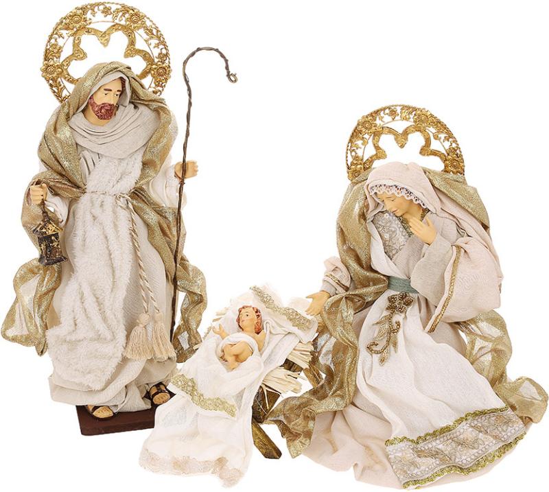 Фігура новорічна Вертеп 3 шт. 42 см Золотий