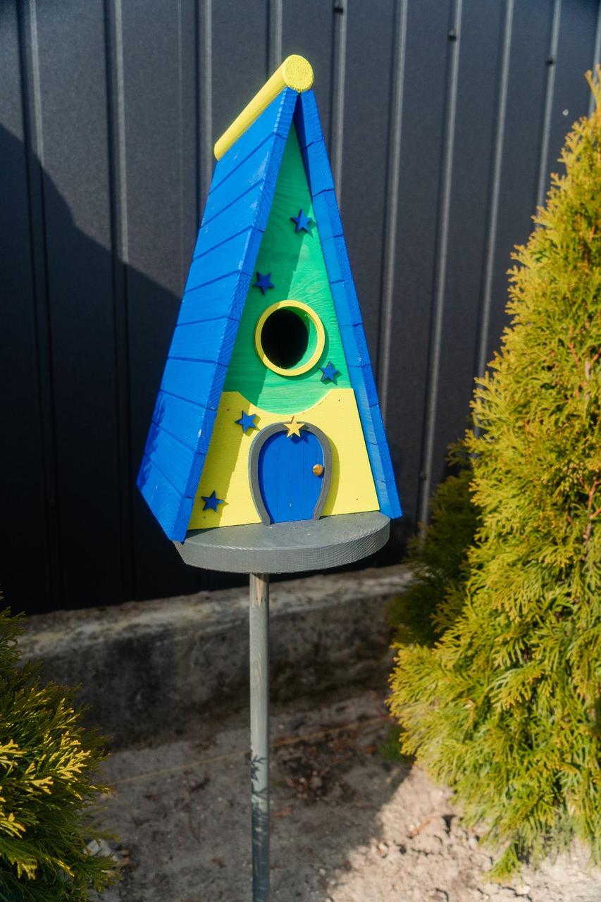 Дом для птиц Андромеда из древесины 325х290х210 мм Сапфировый - фото 7