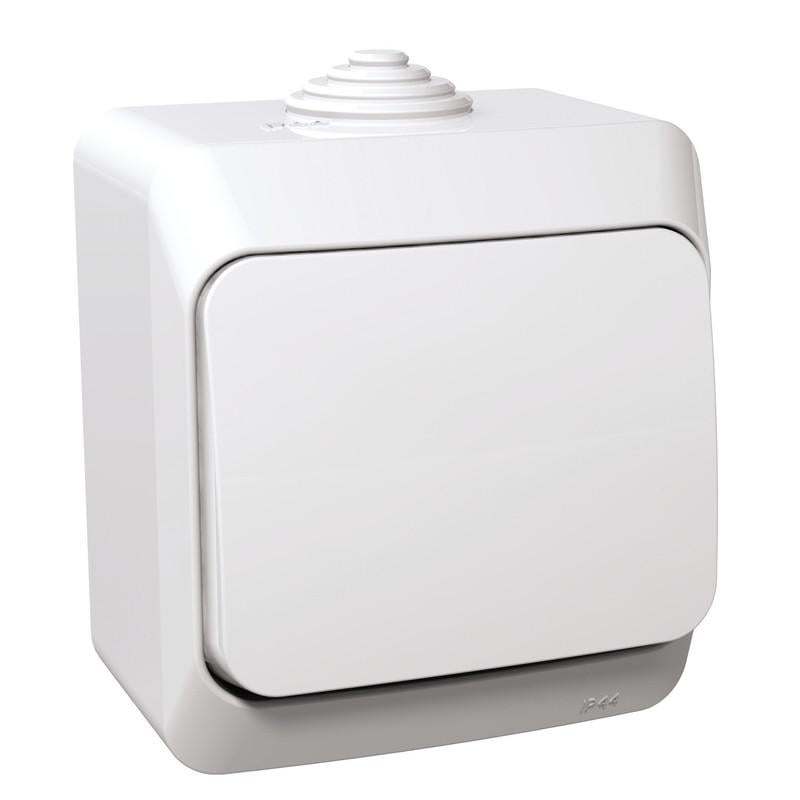 Выключатель накладной Schneider Electric Cedar Plus 1-клавишный PA6 IP44 Белый (WDE000510)