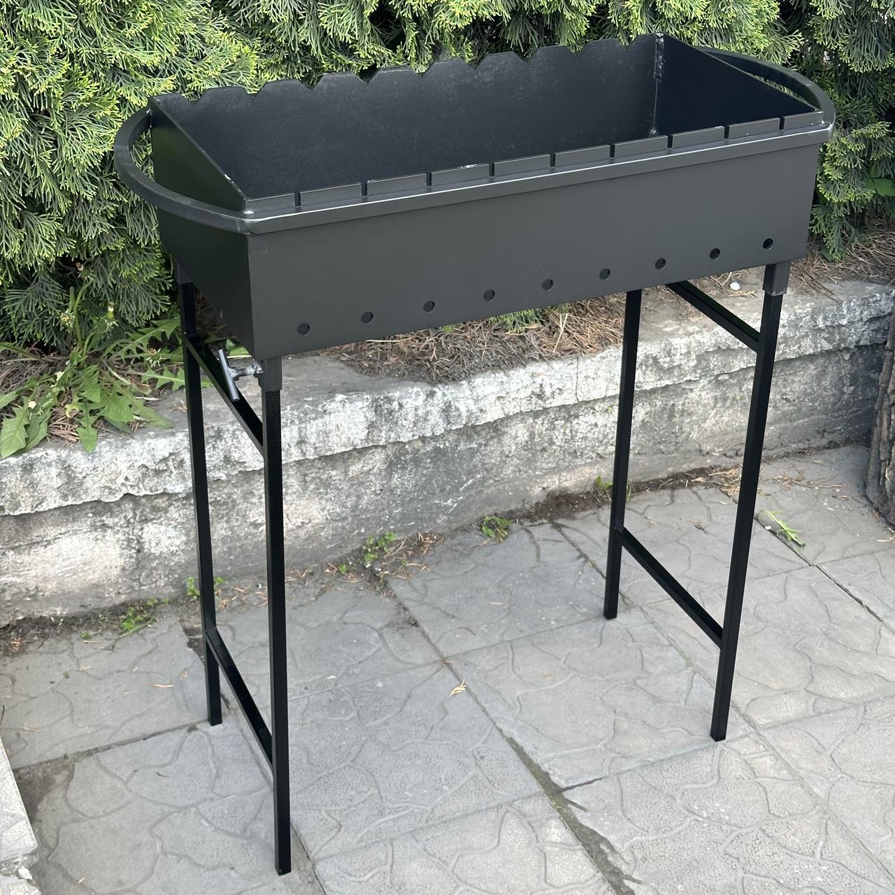 Мангал Metalzavod Гектор на 9 шампурів 3 мм на ніжках 79х35х82 см (MN9-3) - фото 3