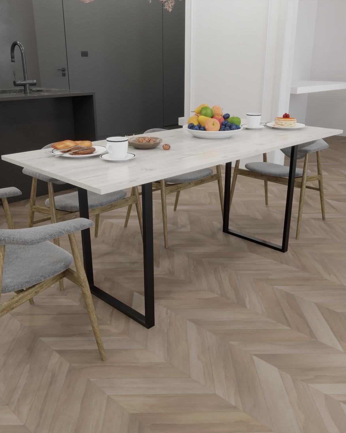 Стол обеденный EcoLoft Реймс DSP-1441-2 в стиле лофт Дуб Кортона (DSP-1441-2)