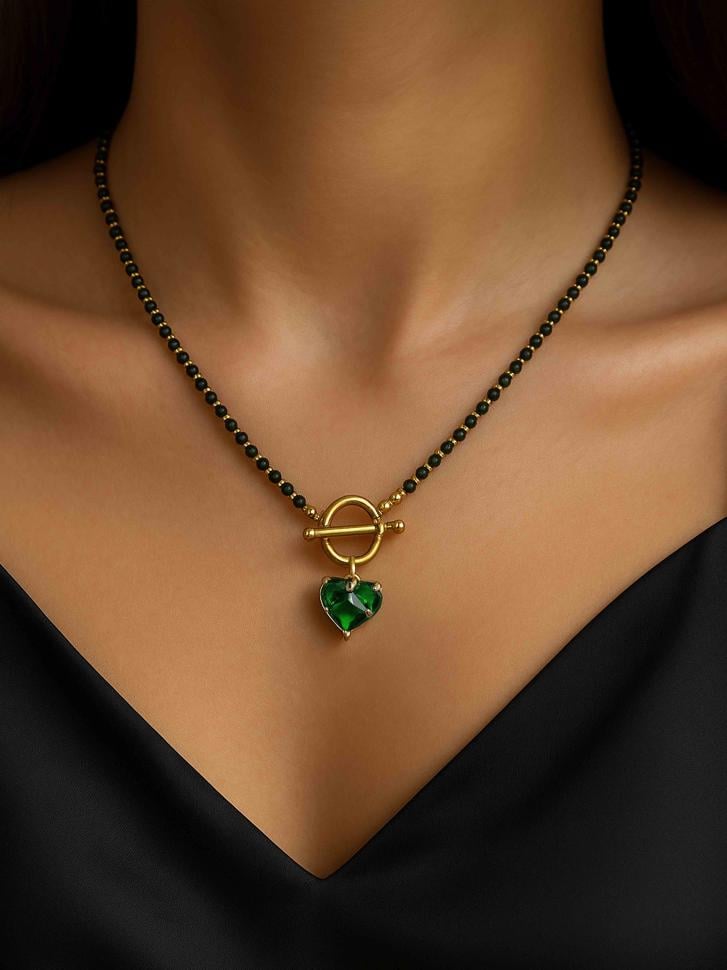 Чокер з авантюрину з підвіскою серце (5385) - фото 3 Чокер з авантюрину з підвіскою серце (5385) - фото 3