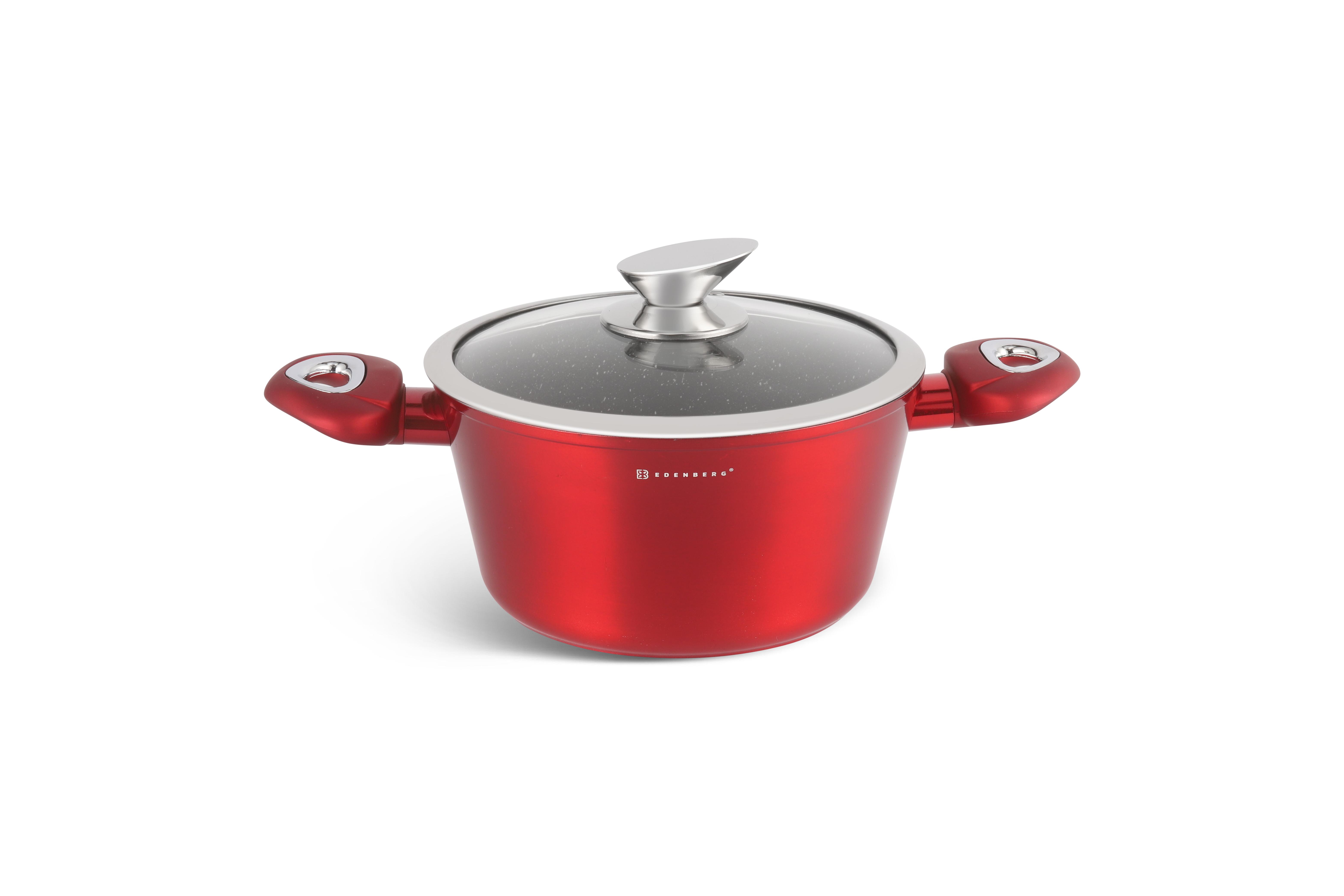 Котел-кастрюля Edenberg с крышкой и антипригарным мраморным покрытием 3,7 л 22 см (EB-7409)