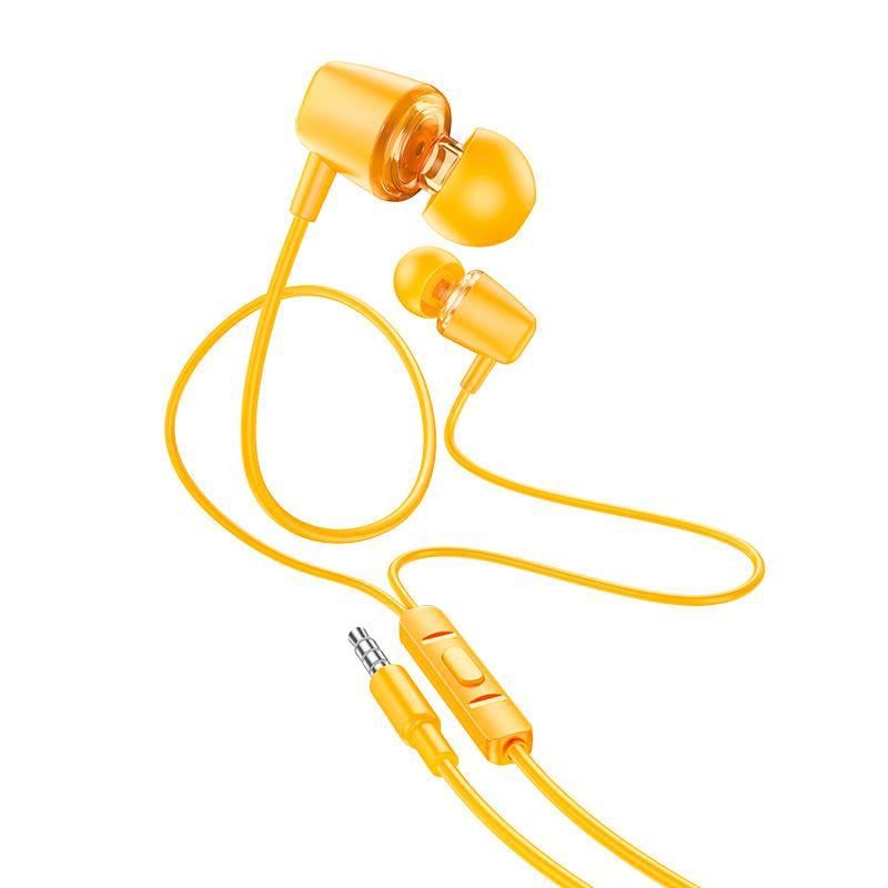 Наушники проводные Hoco Discoverer universal earphones with mic M107 Yellow (574051)
