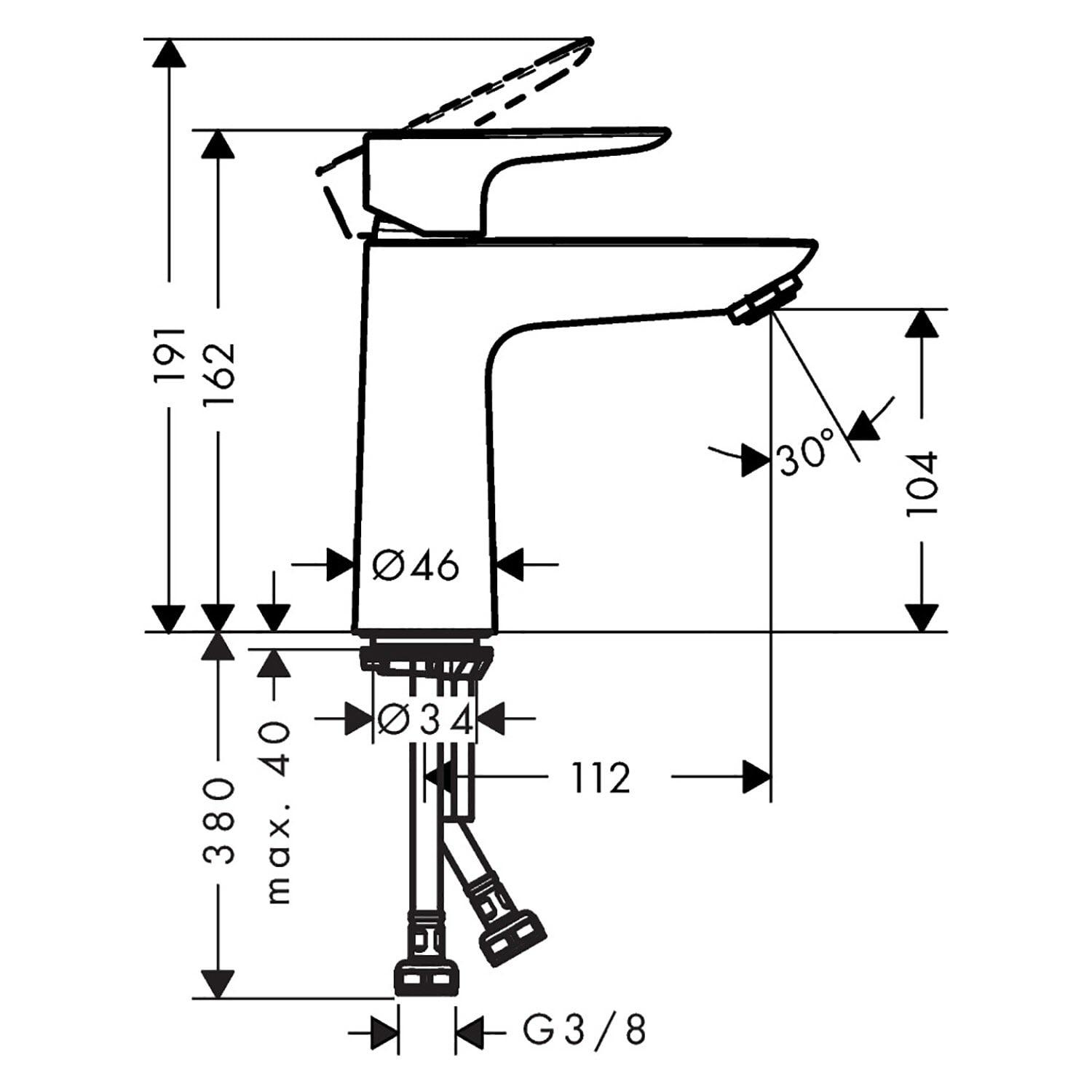 Смеситель для умывальника Hansgrohe Talis E 71712670 однорычажный Черный (148897) - фото 2 Смеситель для умывальника Hansgrohe Talis E 71712670 однорычажный Черный (148897) - фото 2