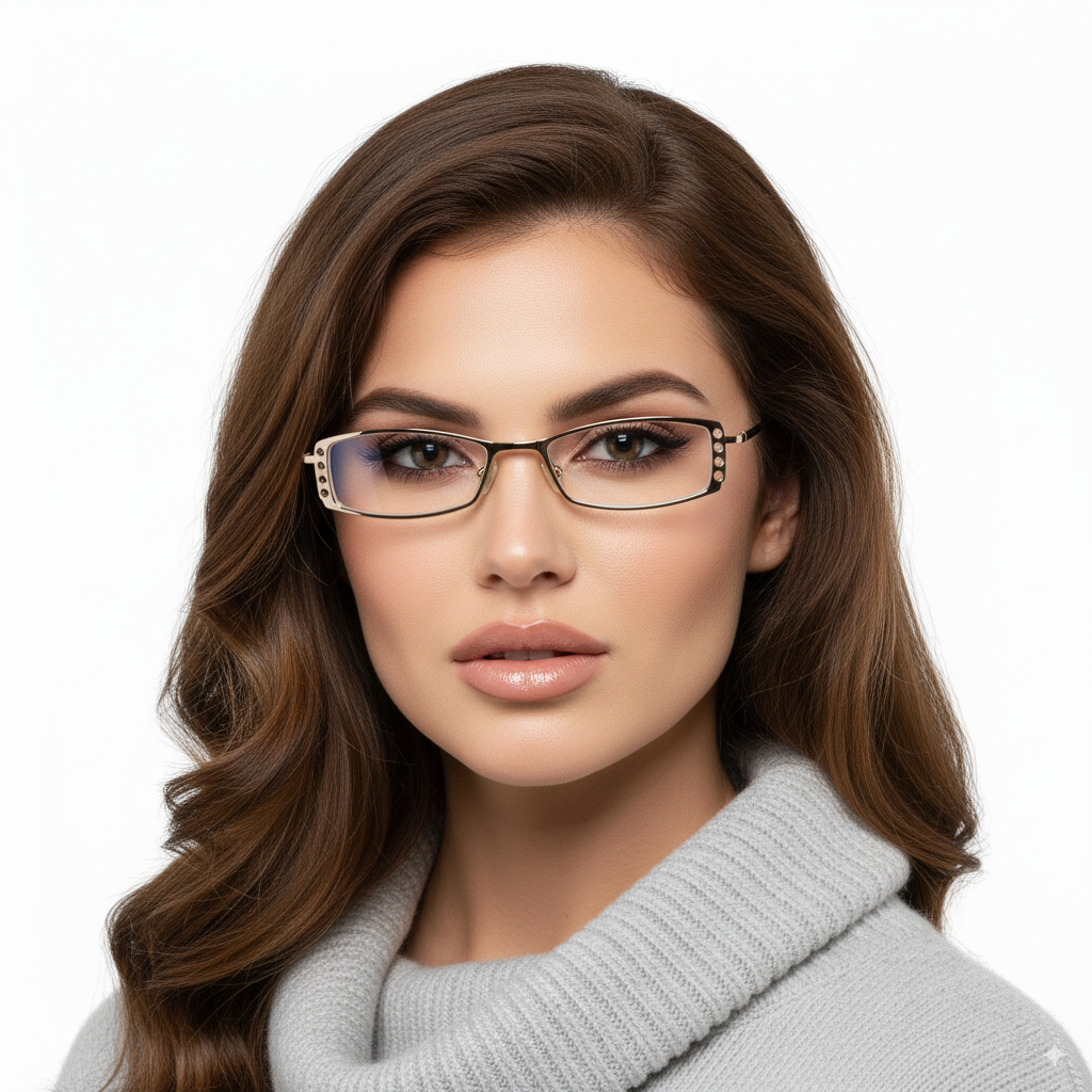 Очки металлические узкие на флексе унисекс С1-2.0 Золотой (453)