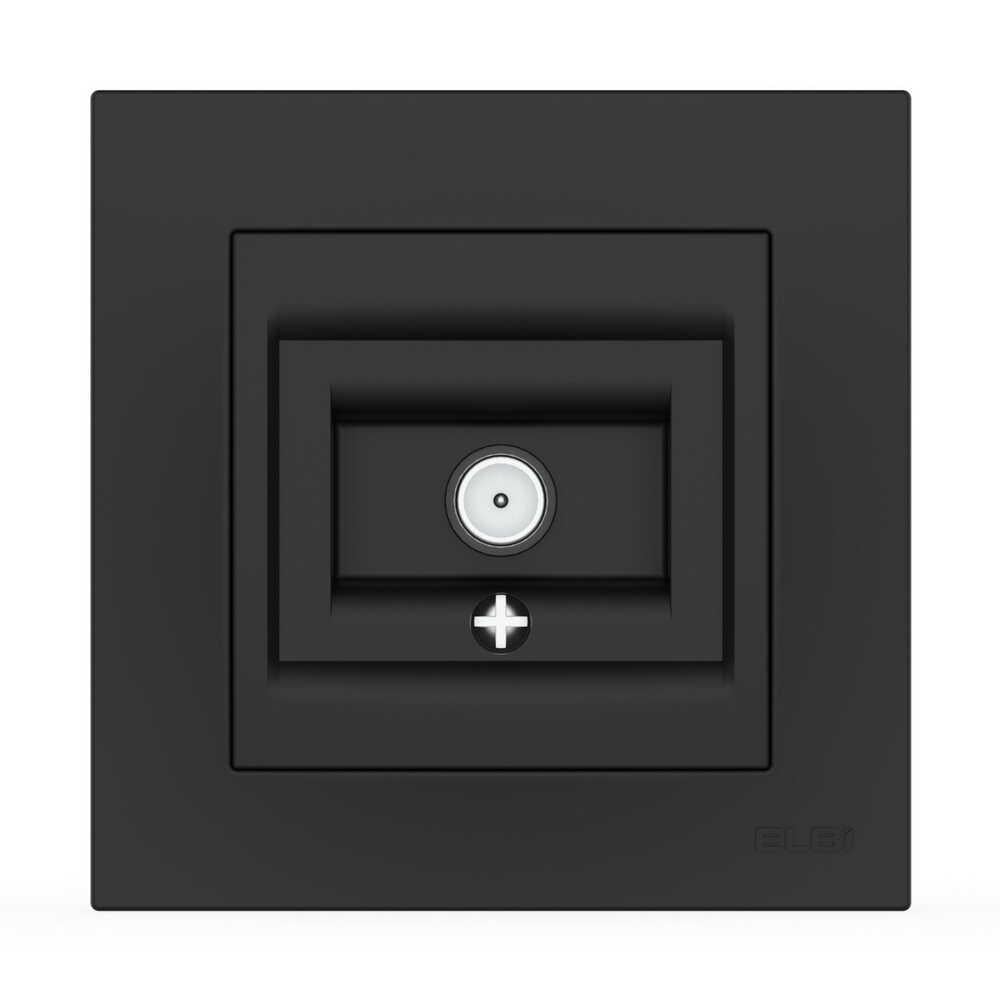 Розетка телевизионная концевая EL-BI VEGA Черный матовый