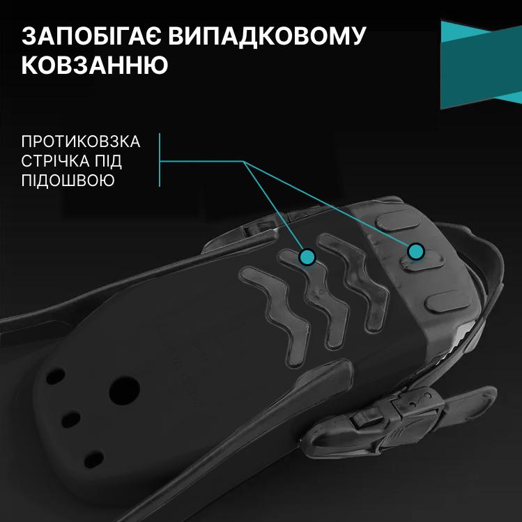 Ласты для дайвинга профессиональные VelaSport Rockfish регулируемые с открытой пяткой р. 36-40 63 см Черный (00820) - фото 4