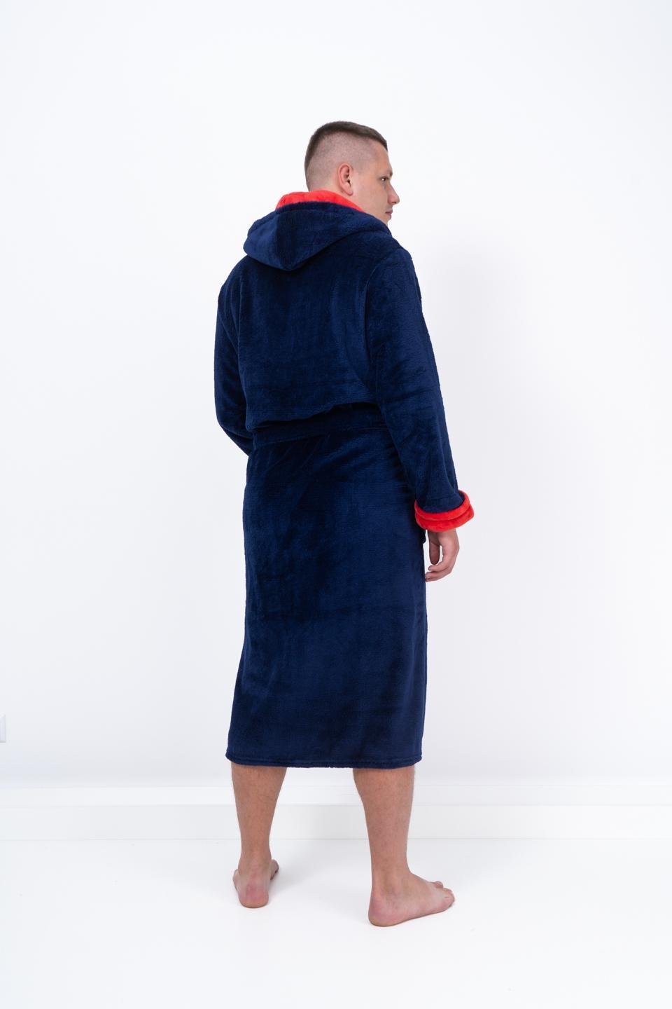 Халат чоловічий UT Store HTM01 S Темно-синій з червоним - фото 2