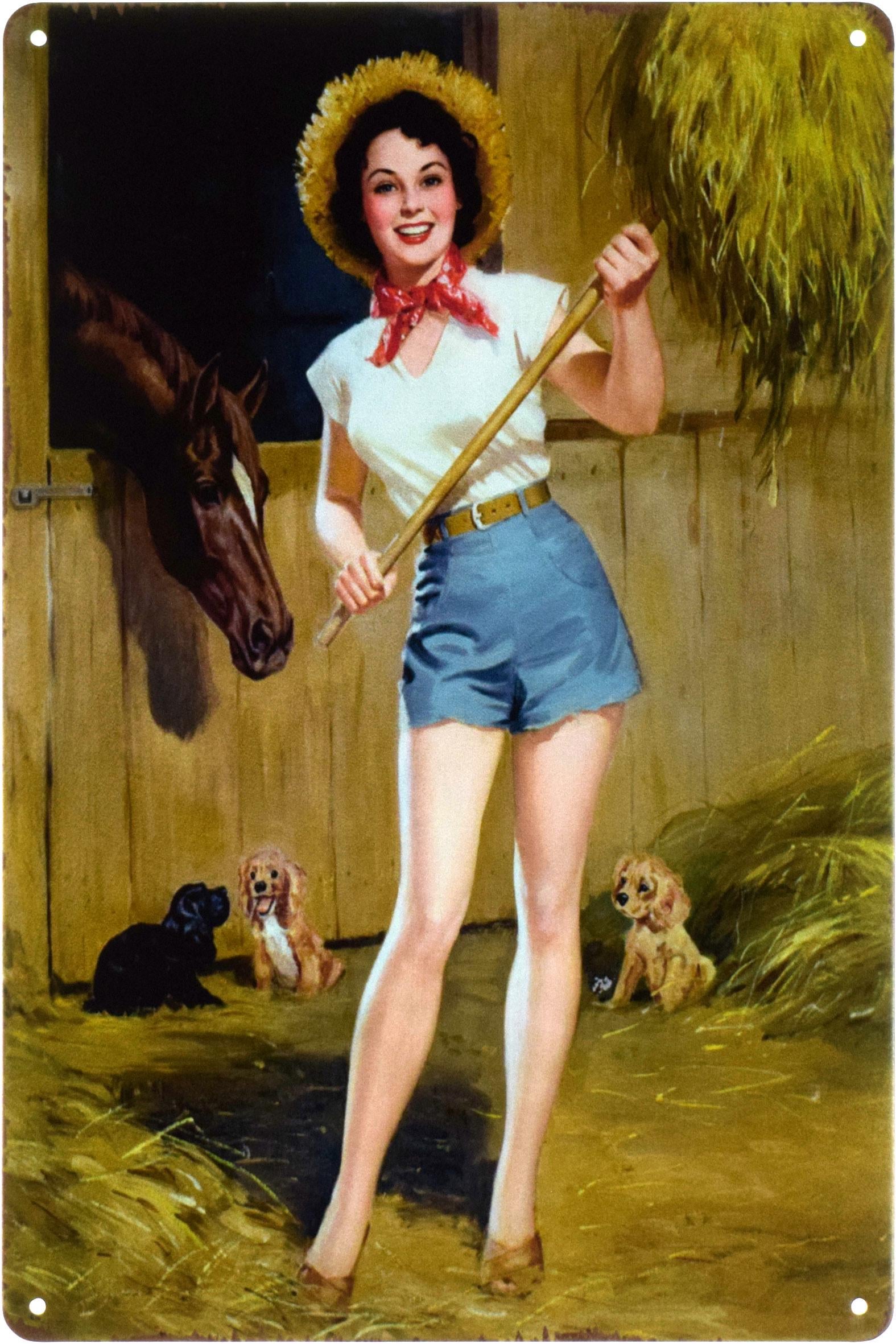 Металлическая табличка Ферма Pin Up 20x30 см