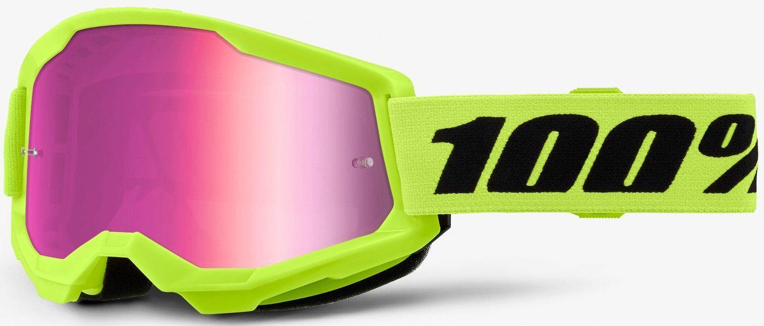 Мотоокуляри 100% STRATA 2 Goggle Neon Yellow/Mirror Pink Lens (34649)