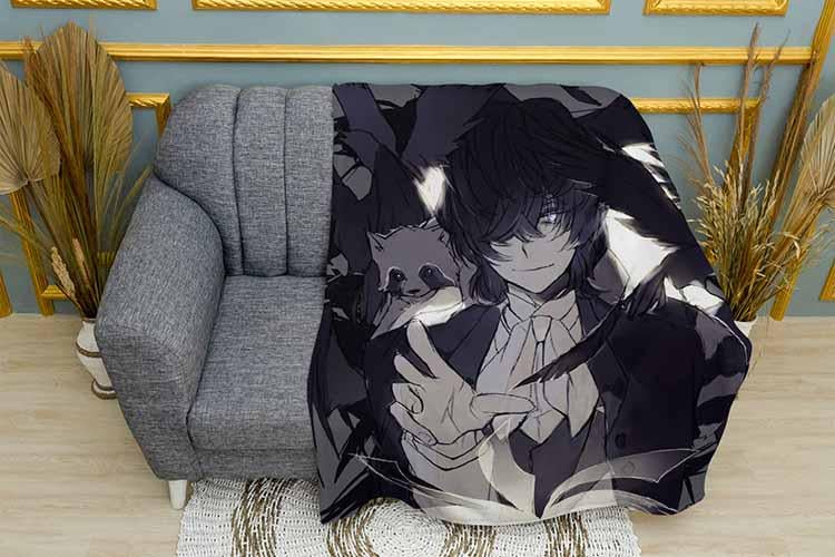 Плед Osamu Dazai and crows Bungo Stray Dogs плюш двухслойный 135х150 см (113075-2) Плед Osamu Dazai and crows Bungo Stray Dogs плюш двухслойный 135х150 см (113075-2)