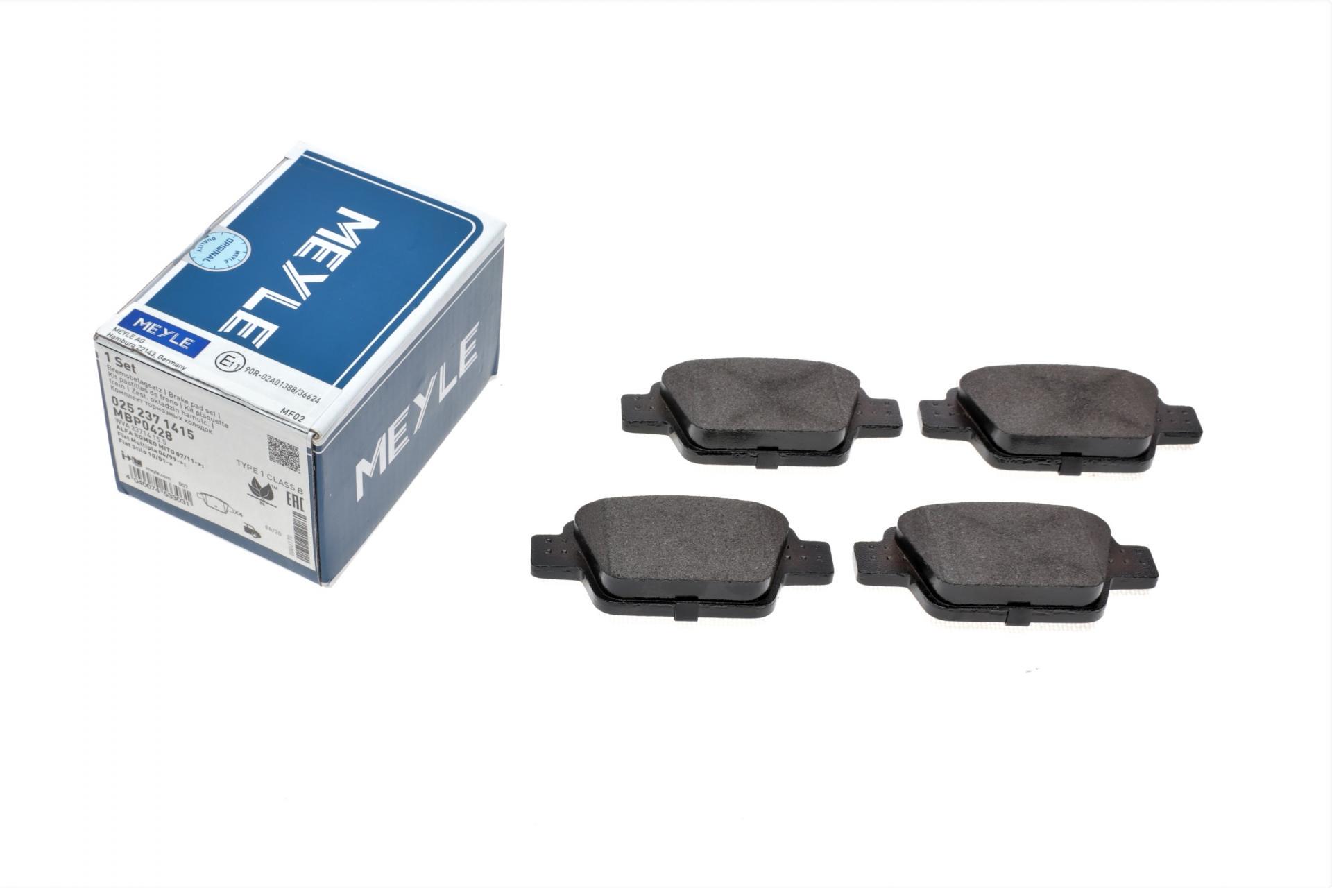 Колодки тормозные задние Meyle Alfa Romeo Mito/Fiat BravoII/Stilo/Lancia Delta III 99- (025 237 1415)