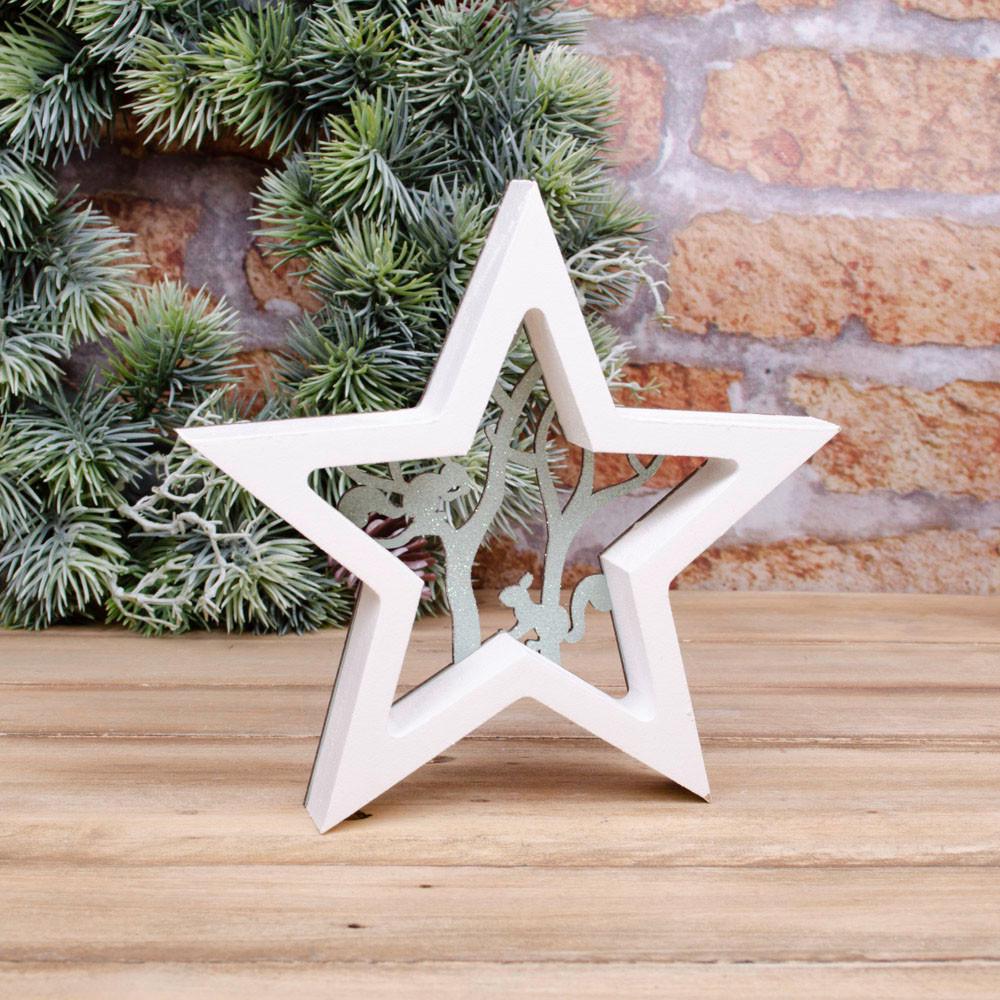Статуэтка Звезда с белочками Белый (3282)