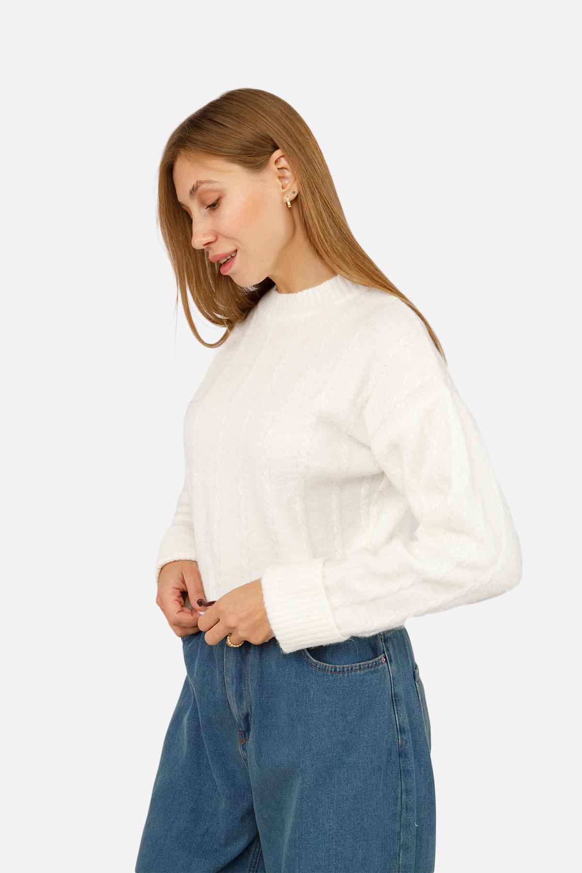 Джемпер женский ЦБ-00262469 р. 46 Молочный (SKT001026950) - фото 3 Джемпер женский ЦБ-00262469 р. 46 Молочный (SKT001026950) - фото 3