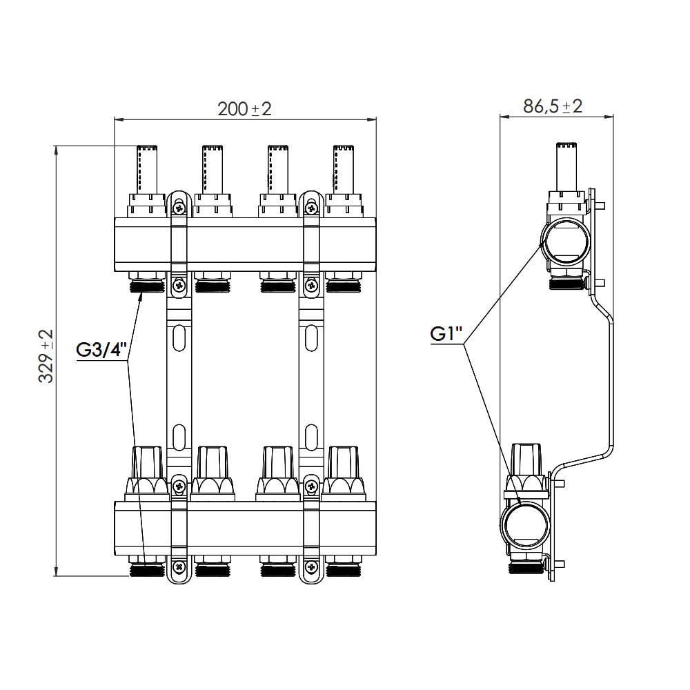 Колектор SD Forte з витратомірами на 4 виходи 1" (FRRS00039943) - фото 2