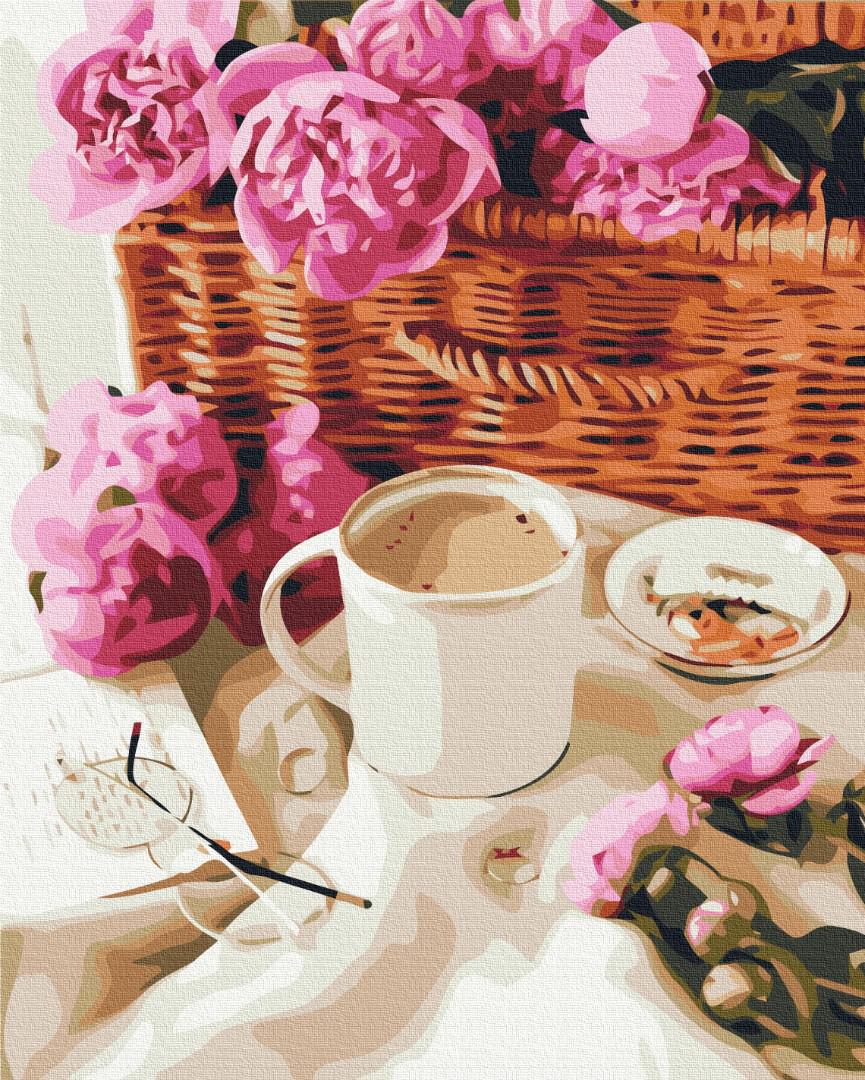 Картина по номерам Brushme Премиум Пионы в корзине 40x50 см (PBS51335)