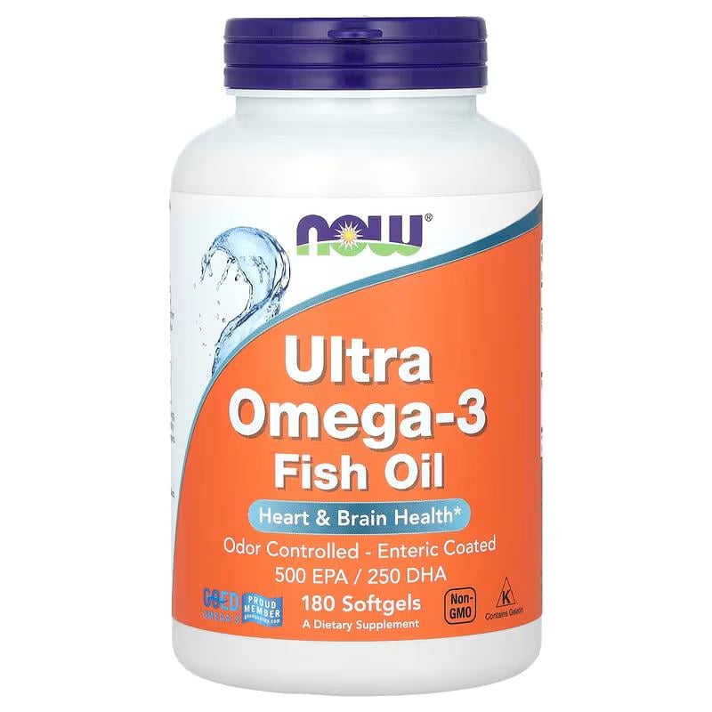 Риб’ячий жир з ультраомега-3 NOW Ultra Omega-3 Fish Oil 180 Softgels
