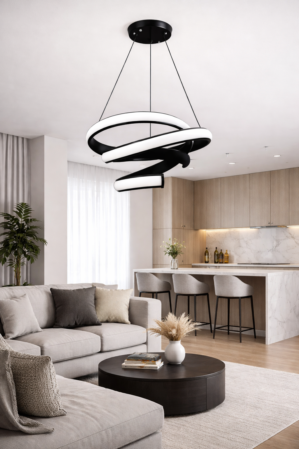 Люстра Helix Noir LED 3 режима 169W (20208/9BK)