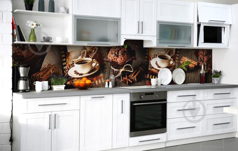 Скинали на кухню Zatarga «Кино и маффины» 650х2500 мм виниловая 3Д наклейка кухонный фартук самоклеящаяся